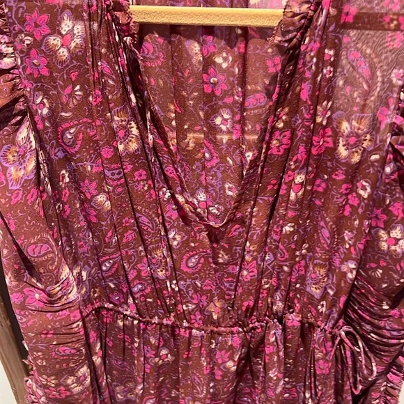 Ulla Johnson Floral Midi Dress in Purple - Picture 9 of 13